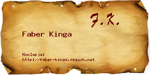 Faber Kinga névjegykártya